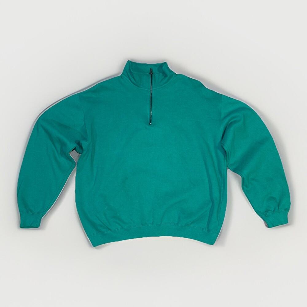 Vintage INC International Concepts Quarter Zip Sweatshirt Green Men’s